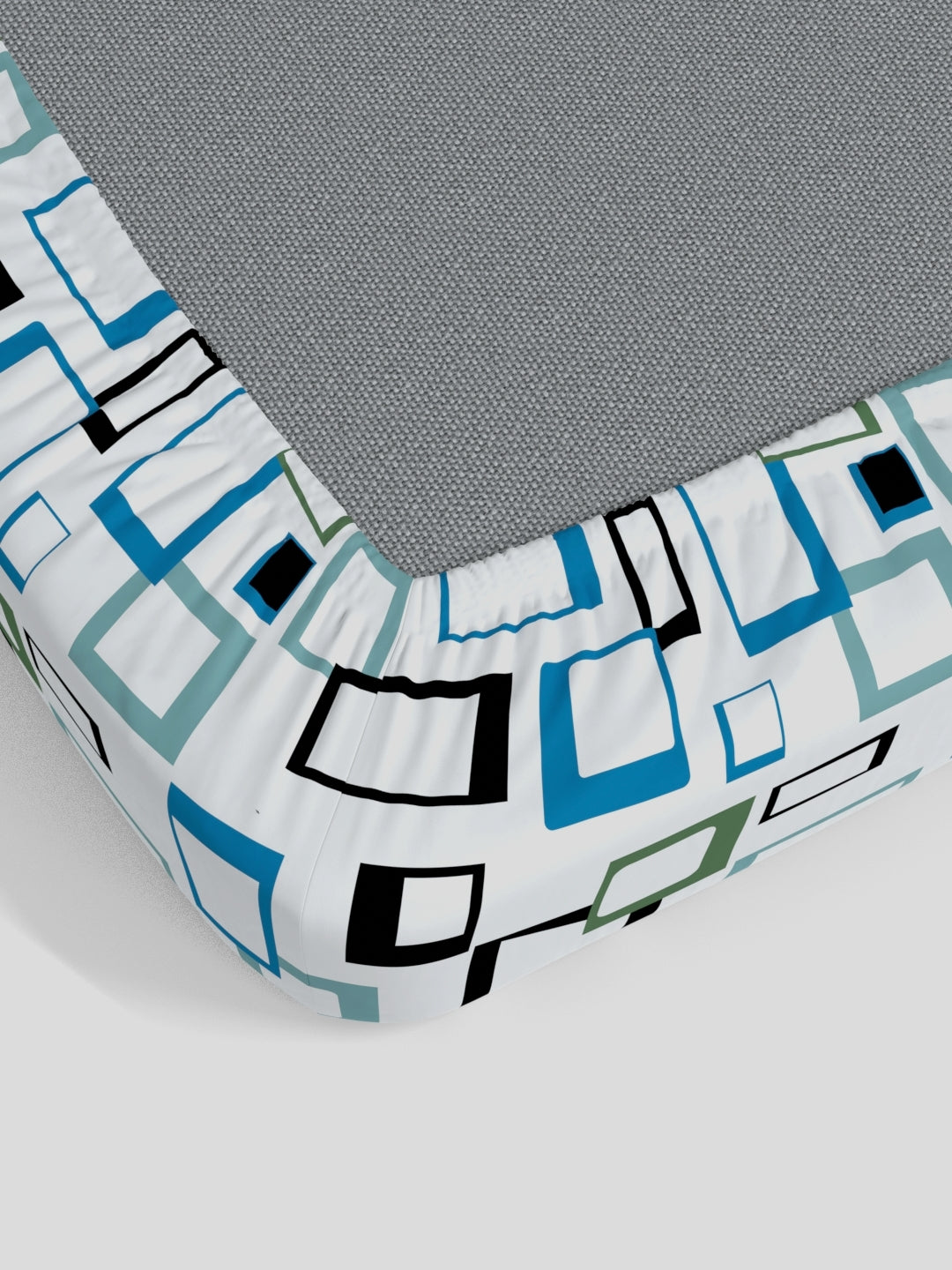 Home Esctasy 100% Cotton Geometric Bedsheet Set | 140 TC | Blue