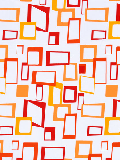 Home Esctasy 100% Cotton Geometric Bedsheet Set | 140 TC | Orange