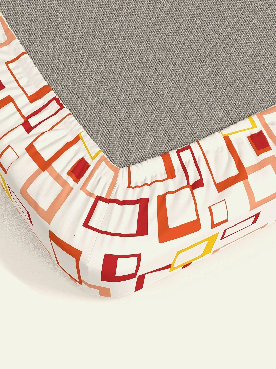 Home Esctasy 100% Cotton Geometric Bedsheet Set | 140 TC | Orange