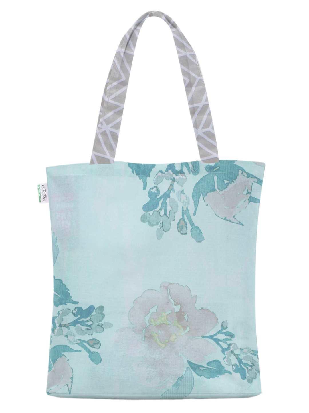 Home Ecstasy 100% Cotton Floral Tote Bag Set Of 2 | 140 TC | Brown and Peach