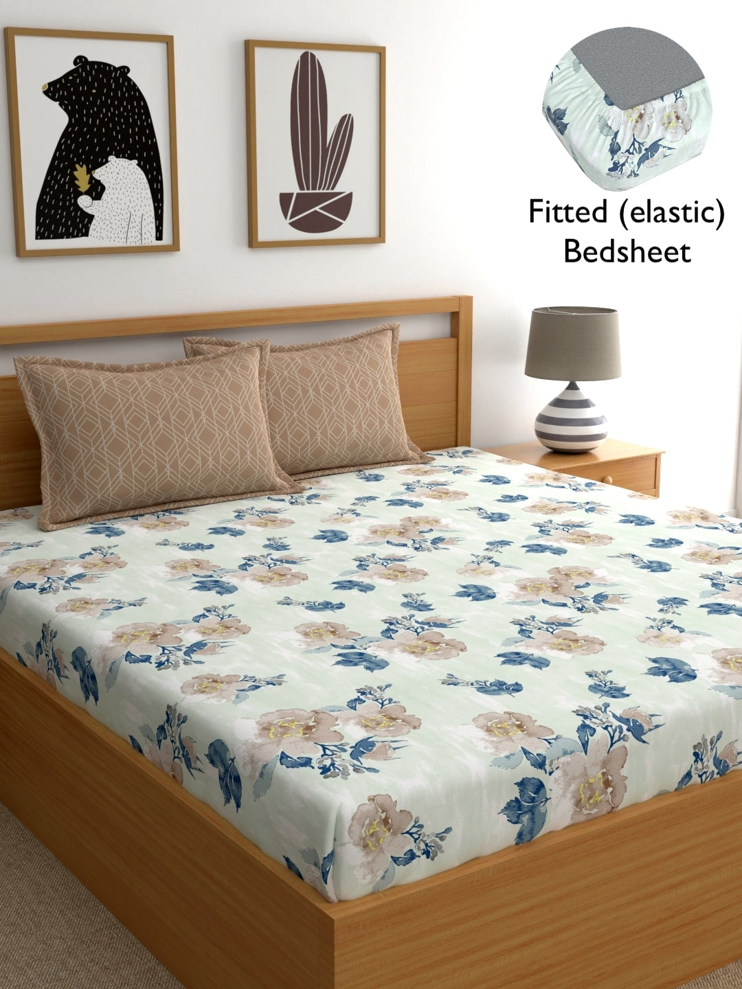 Home Ecstasy 100% Cotton 180TC Floral Bedsheet Set