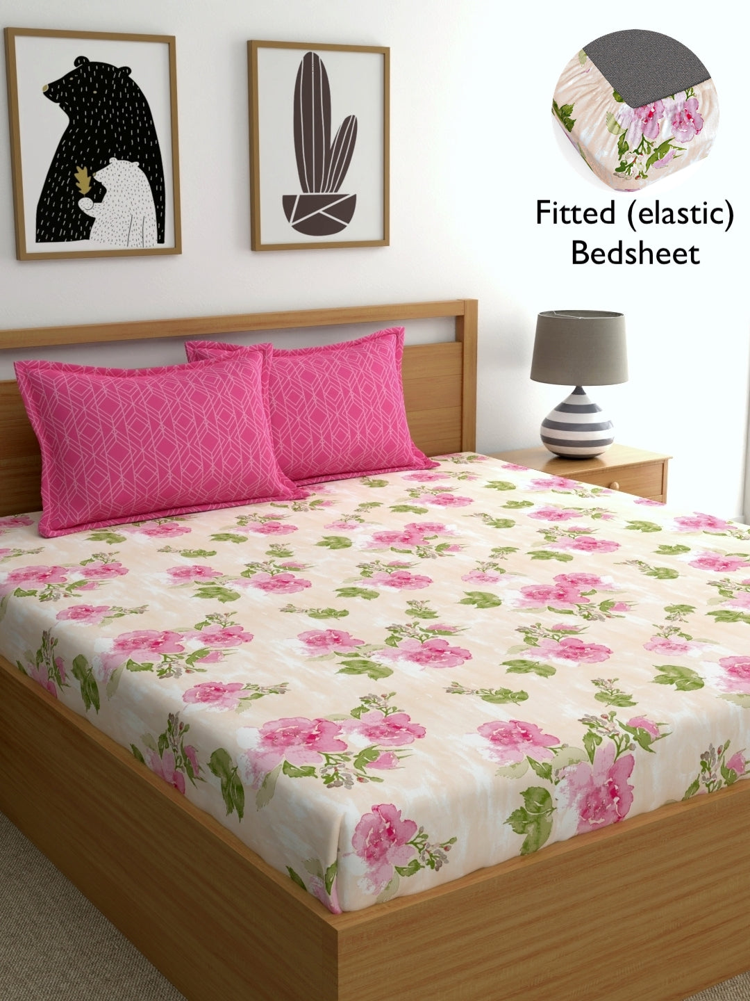 Home Ecstasy 100% Cotton 180TC Floral Bedsheet Set