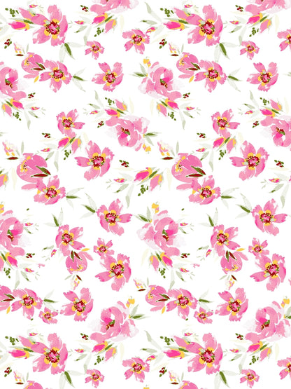 Home Ecstasy 100% Cotton Floral Bedsheet Set | 140 TC | Light Pink
