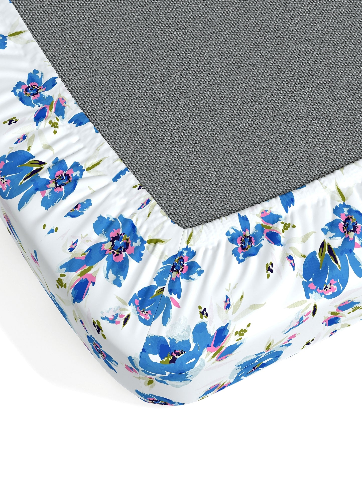 Home Ecstasy 100% Cotton Floral Bedsheet Set | 140 TC | Blue