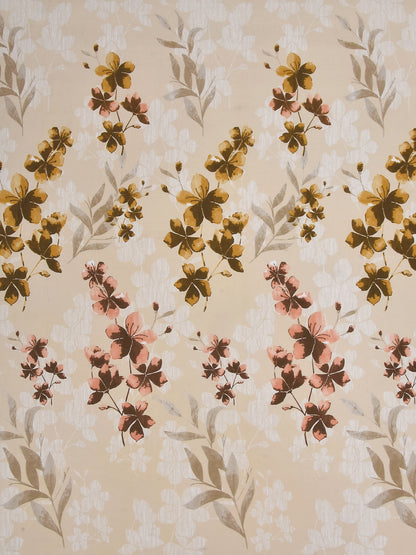 Home Ecstasy 100% Cotton Floral Bedsheet Set | 140 TC | Mustard