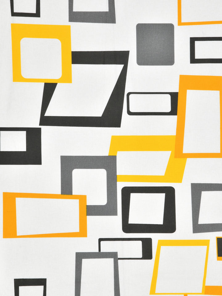 Home Esctasy 100% Cotton Geometric Bedsheet Set | 140 TC | Yellow
