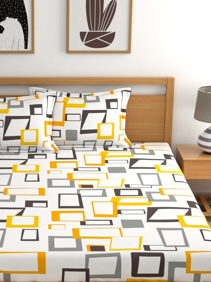 Home Esctasy 100% Cotton Geometric Bedsheet Set