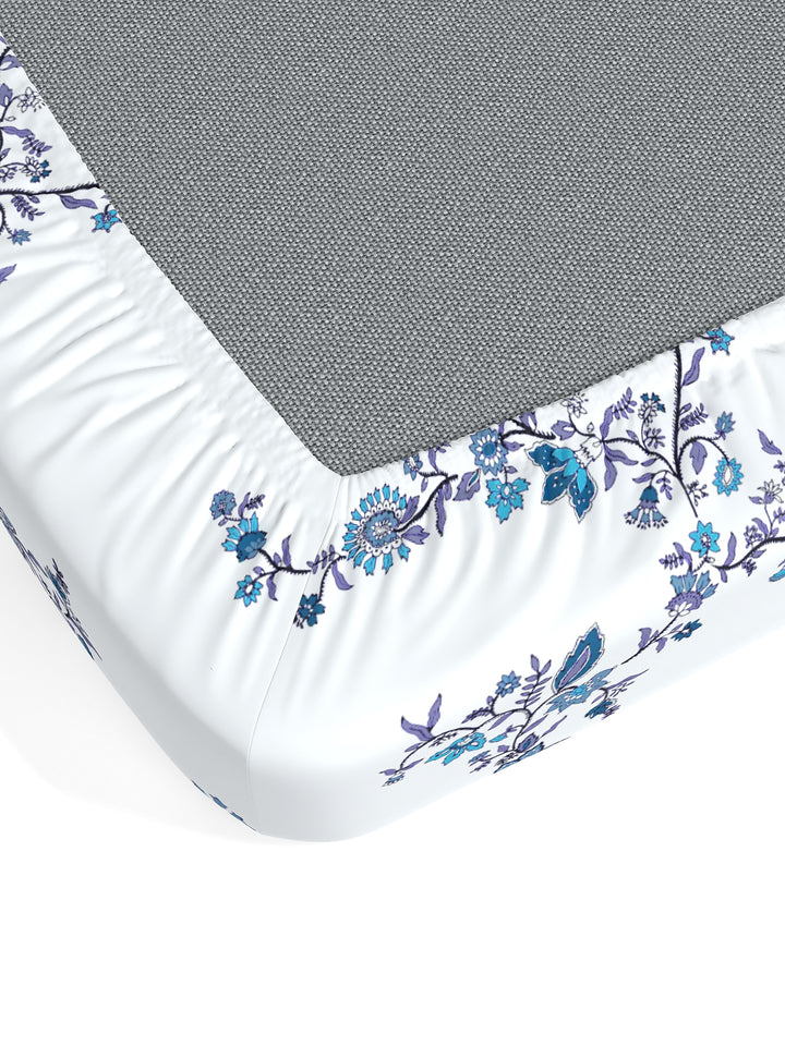Home Ecstasy 100% Cotton Floral Bedsheet Set | 140 TC | Lavender