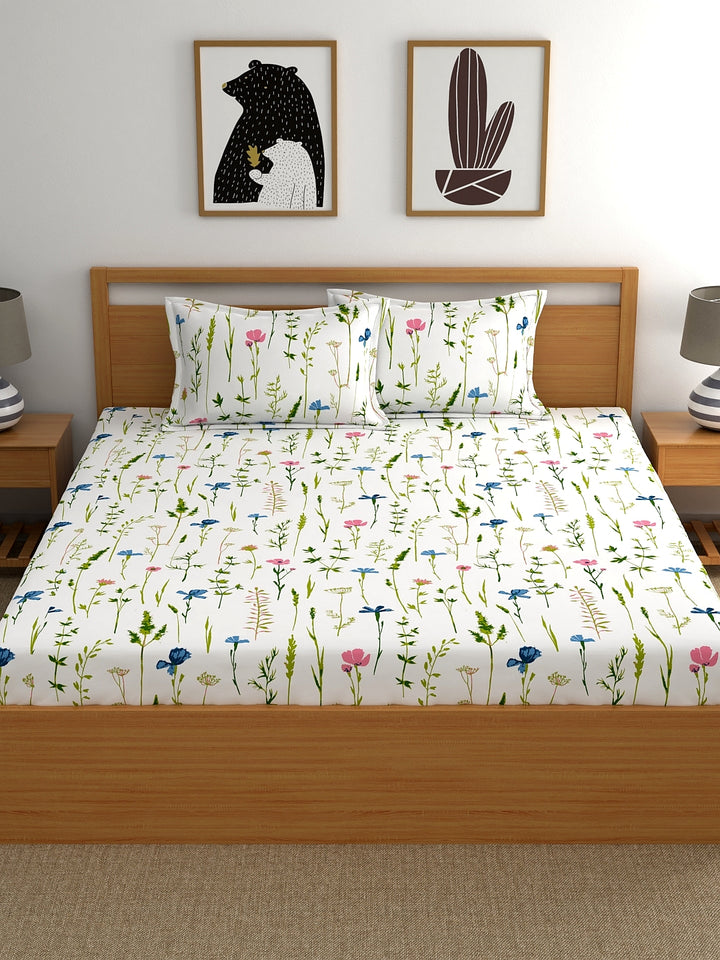 Home Ecstasy 100% Cotton Floral Bedsheet Set