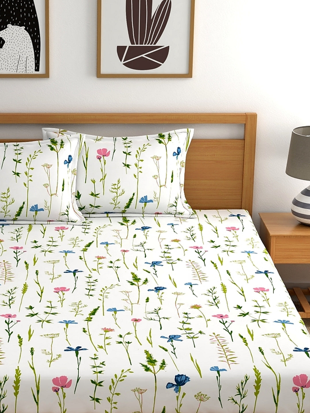 Home Ecstasy 100% Cotton Floral Bedsheet Set