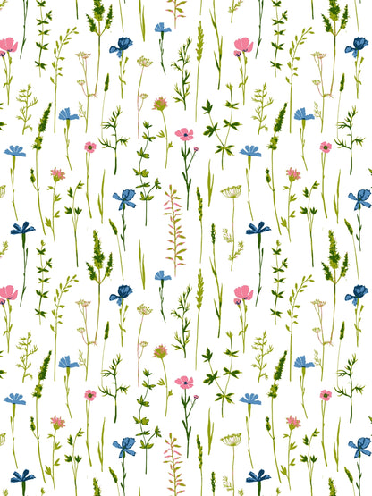 Home Ecstasy 100% Cotton Floral Bedsheet Set | 140 TC | Blue and Pink