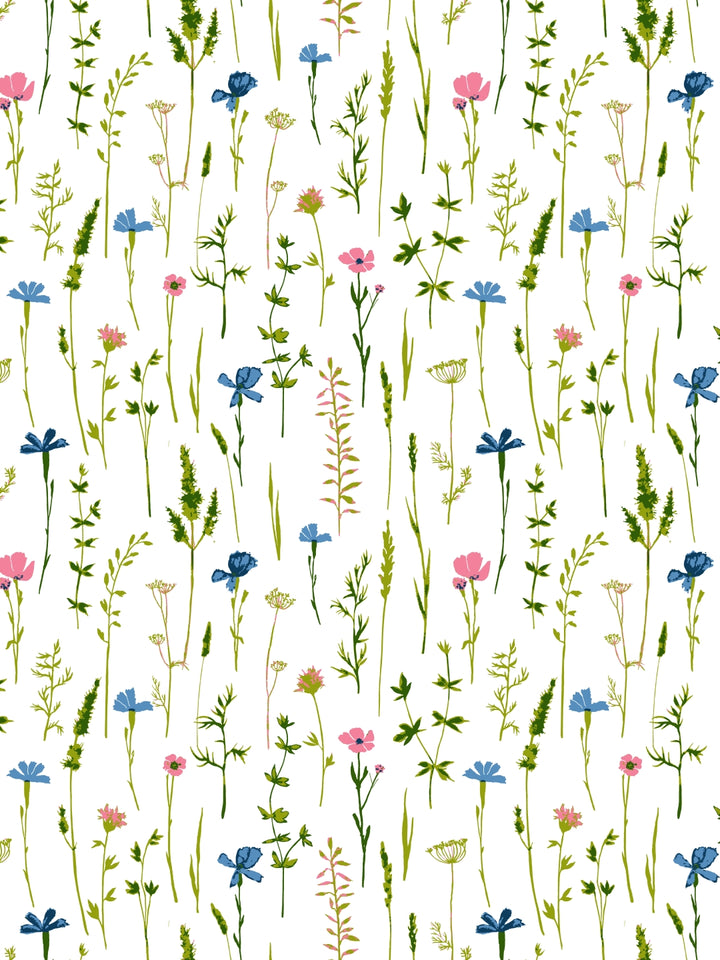 Home Ecstasy 100% Cotton Floral Bedsheet Set | 140 TC | Blue and Pink