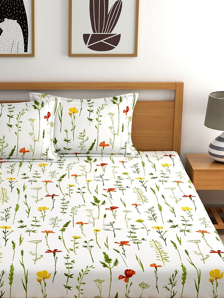 Home Ecstasy 100% Cotton Floral Bedsheet Set