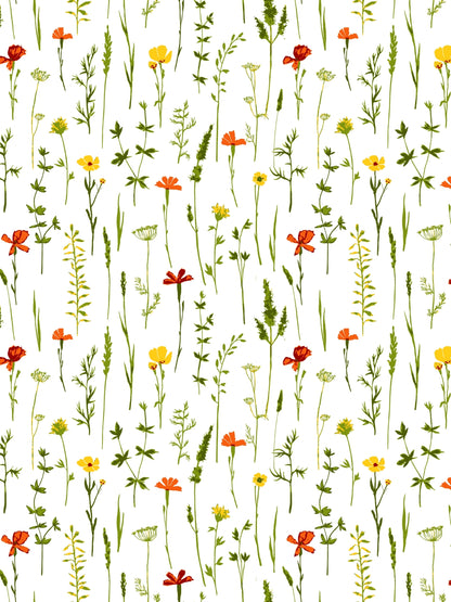 Home Ecstasy 100% Cotton Floral Bedsheet Set | 140 TC | Yellow and Orange