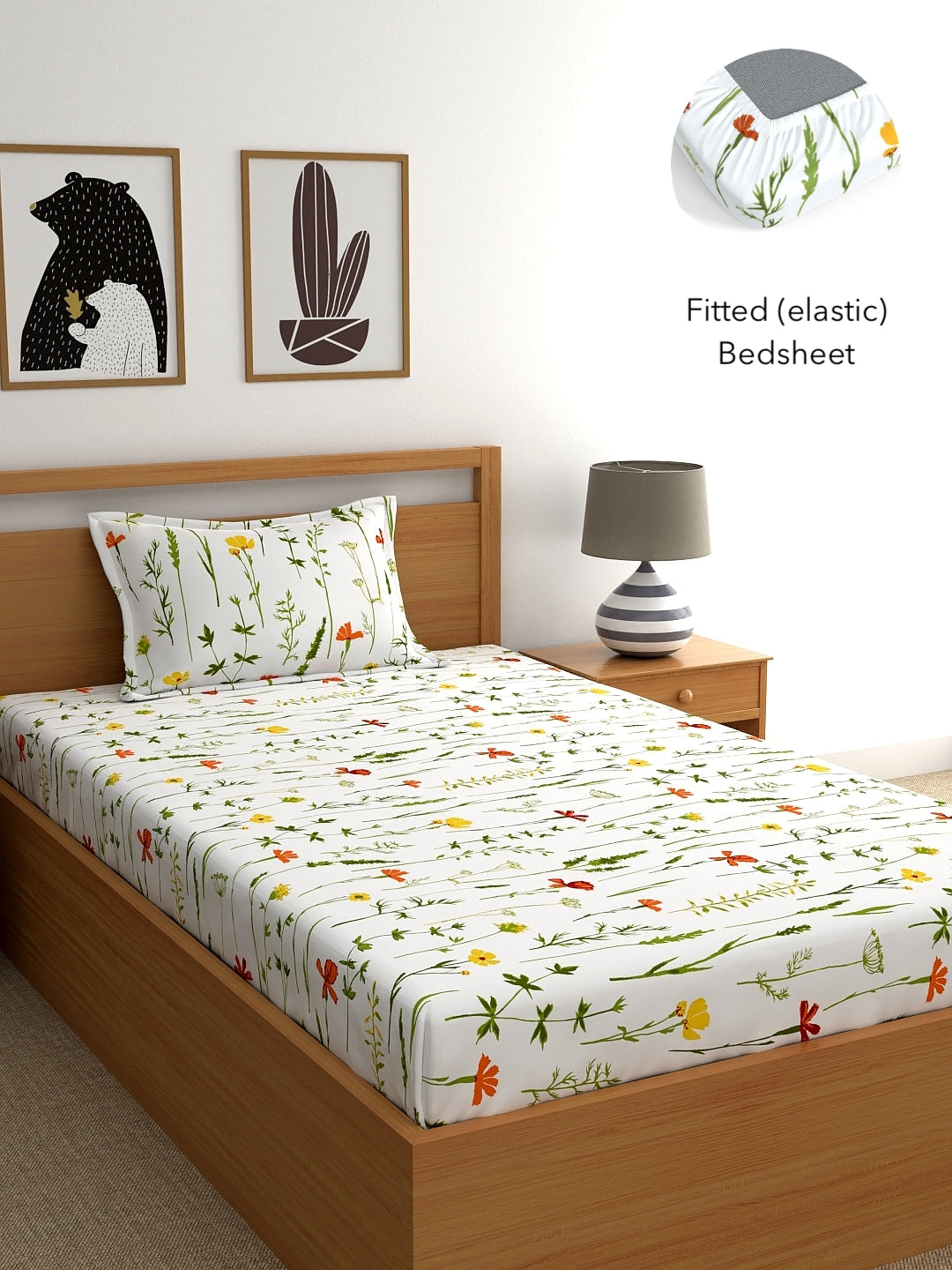 Home Ecstasy 100% Cotton Floral Bedsheet Set