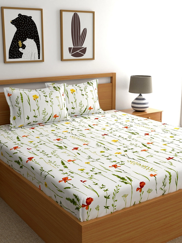 Home Ecstasy 100% Cotton Floral Bedsheet Set