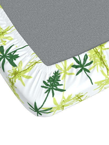 Home Ecstasy 100% Cotton Floral Bedsheet Set | 140 TC | Green