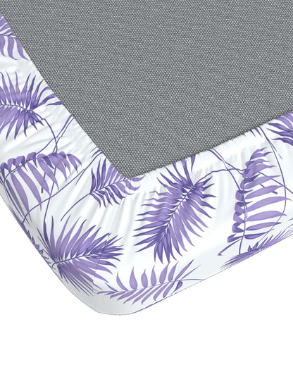 Home Ecstasy 100% Cotton Floral Bedsheet Set | 140 TC | Purple