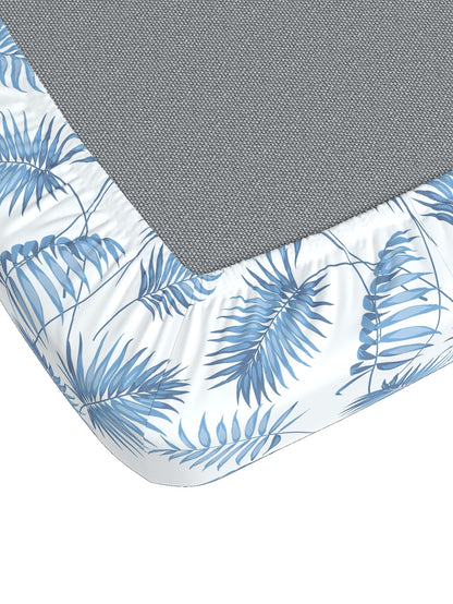 Home Ecstasy 100% Cotton Floral Bedsheet Set | 140 TC | Blue