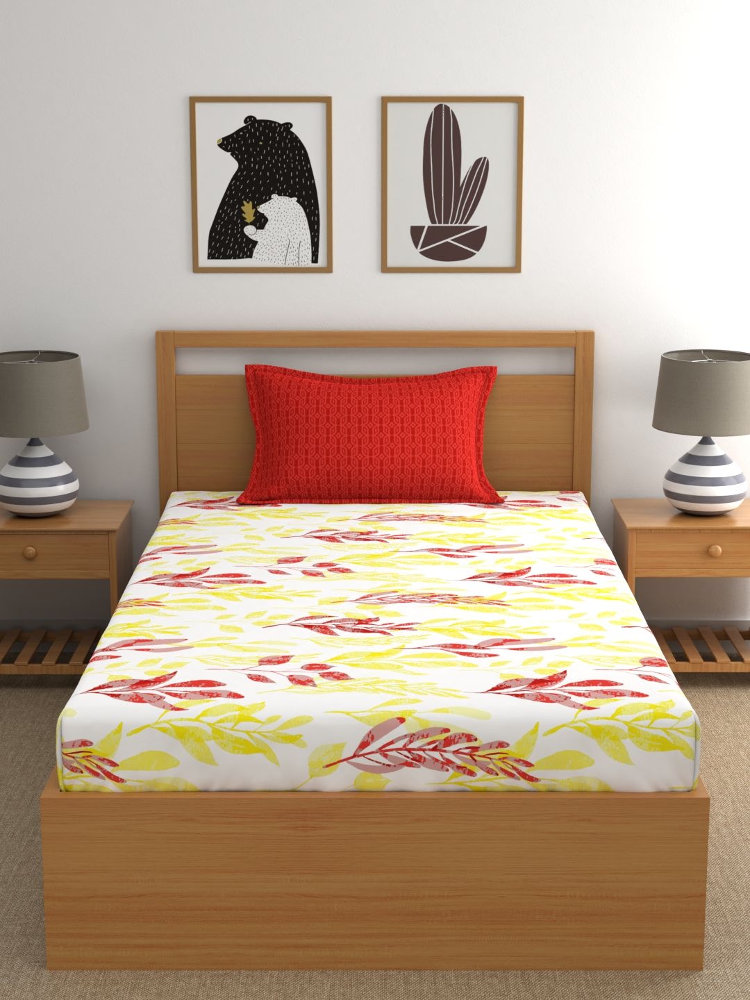 Home Ecstasy 100% Cotton Floral Bedsheet Set