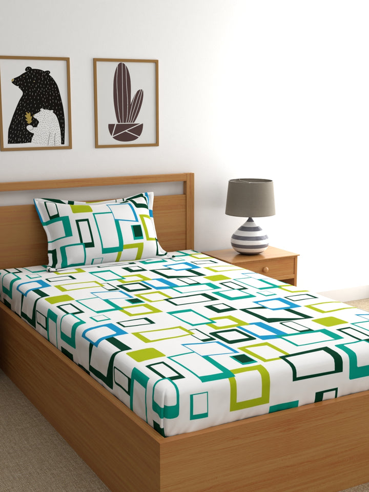 Home Esctasy 100% Cotton Geometric Bedsheet Set
