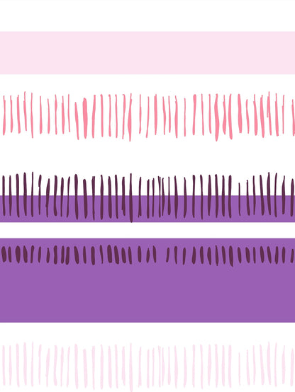 Home Ecstasy 100% Cotton Stripe Bedsheet Set | 140 TC | Purple