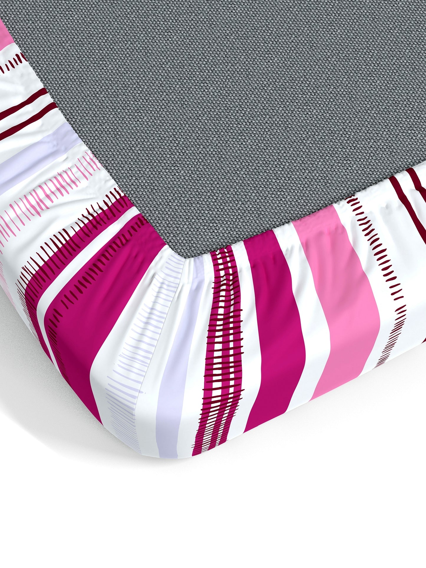 Home Ecstasy 100% Cotton Stripe Bedsheet Set | 140 TC | Pink