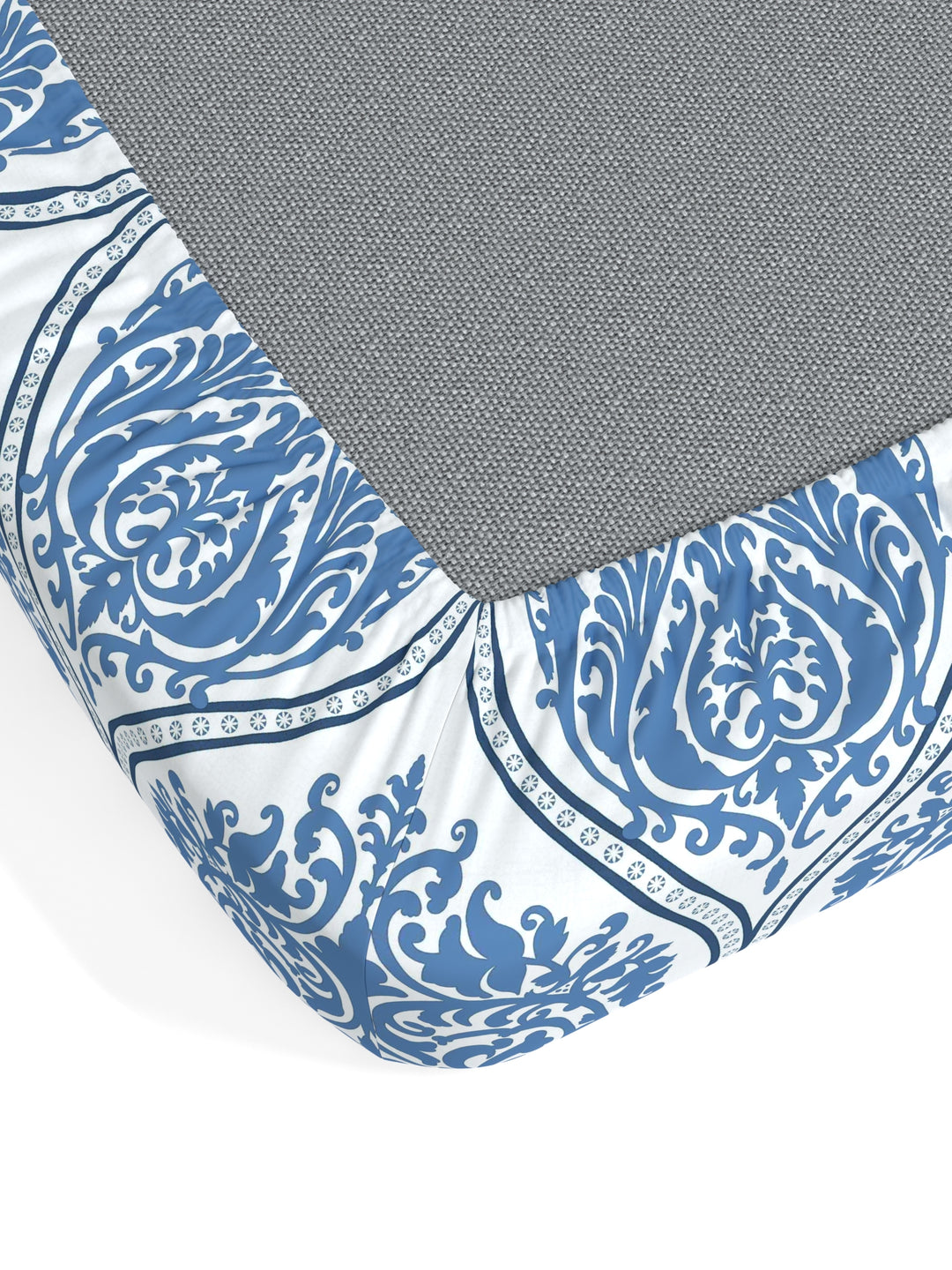Home Ecstasy 100% Cotton Ethnic Bedsheet Set | 140 TC | Blue