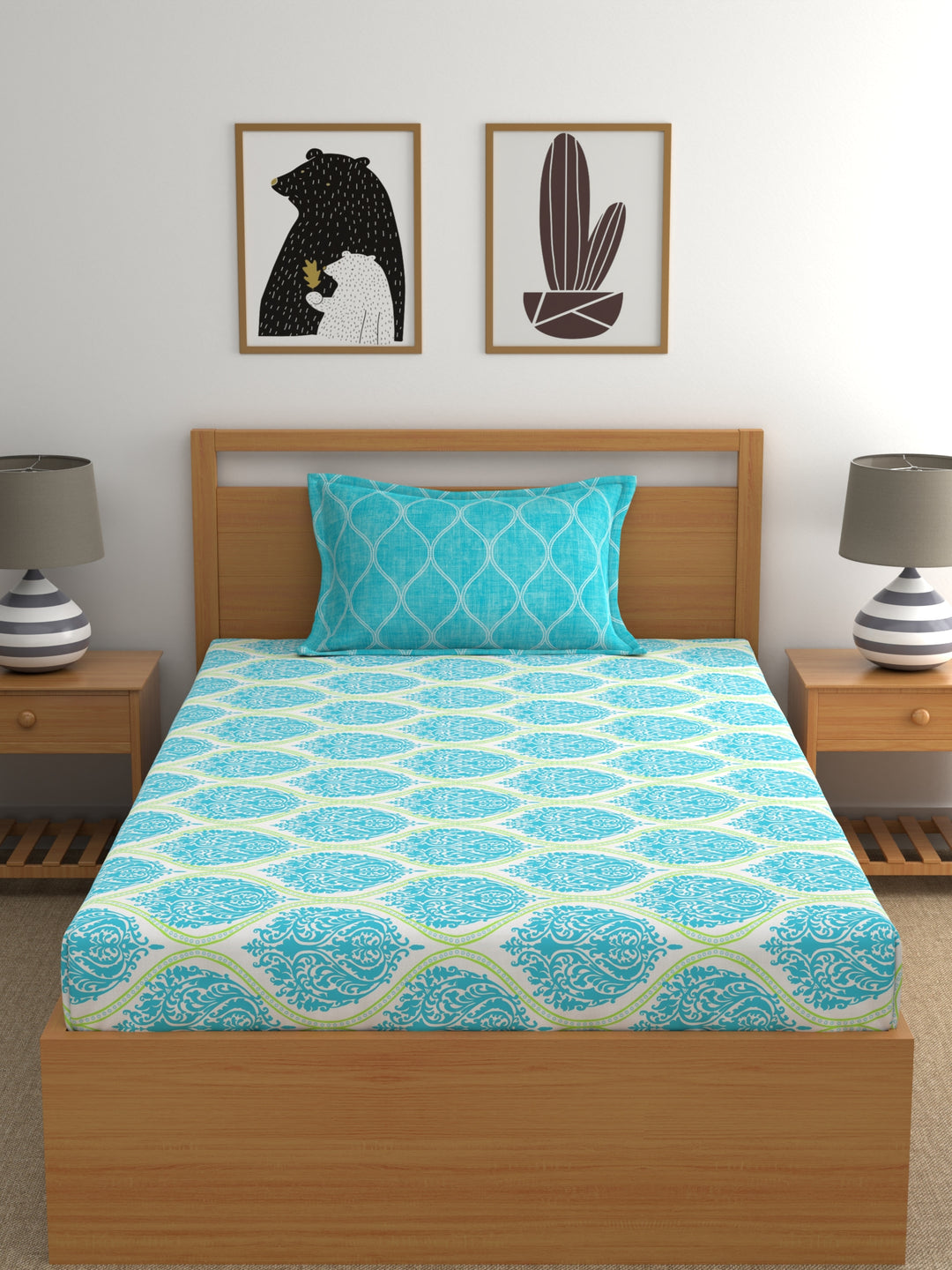 Home Ecstasy 100% Cotton Ethnic Bedsheet Set