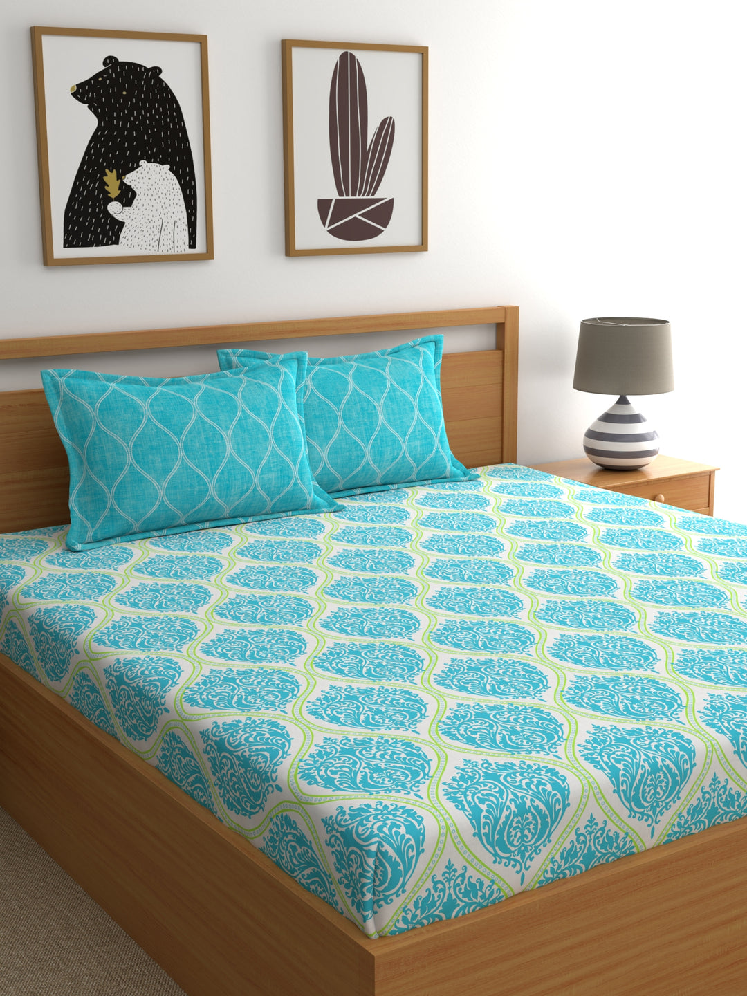 Home Ecstasy 100% Cotton Ethnic Bedsheet Set