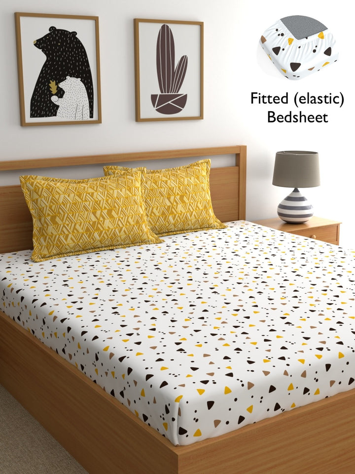 Home Ecstasy 100% Cotton Abstract Bedsheet Set