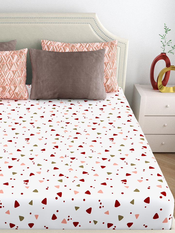 Home Ecstasy 100% Cotton 140TC Double Premium Bedsheets with 4 Pillow Covers