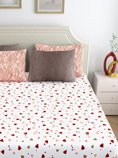 Home Ecstasy 100% Cotton Bedsheets | 140 TC | Peach