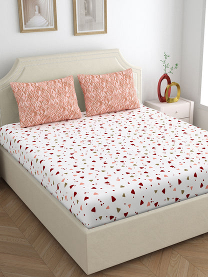 Home Ecstasy 100% Cotton Bedsheets | 140 TC | Peach