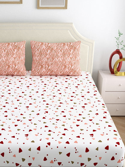 Home Ecstasy 100% Cotton Bedsheets | 140 TC | Peach