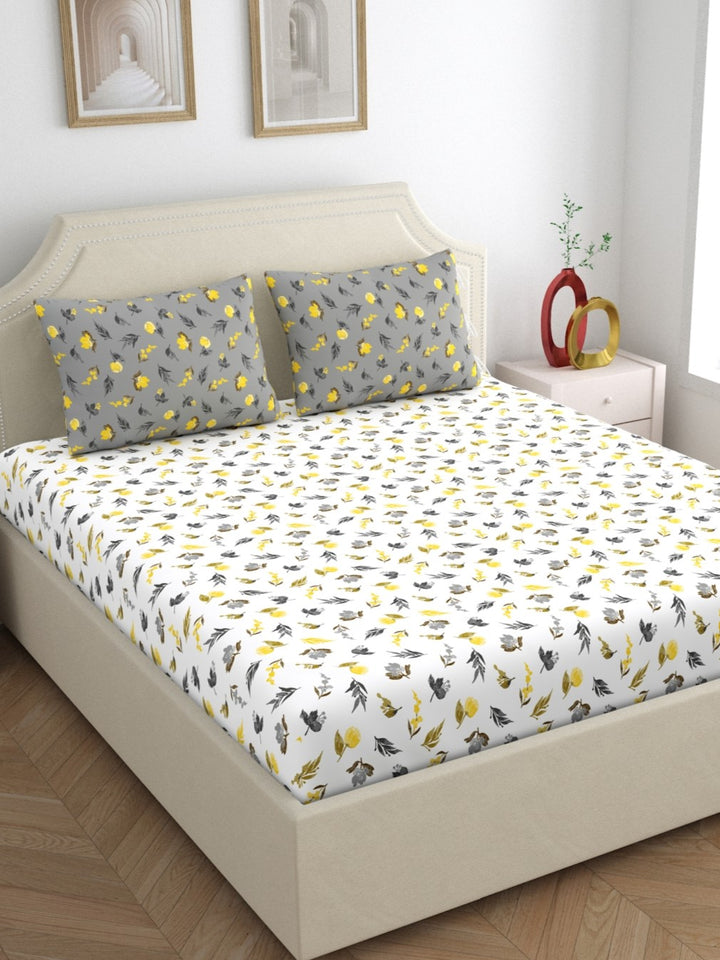 Home Ecstasy 100% Cotton Bedsheets | 140 TC | Grey