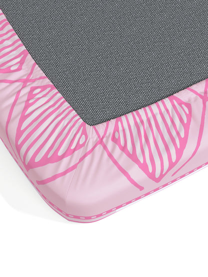 Home Ecstasy 100% Cotton Geometric Bedsheet Set | 140 TC | Light Pink