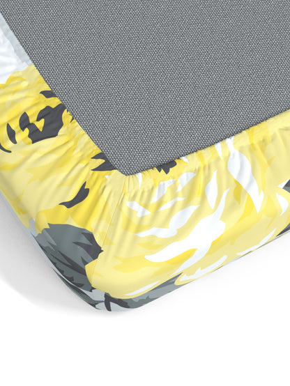 Home Ecstasy 100% Cotton Floral Bedsheet Set | 140 TC | Grey