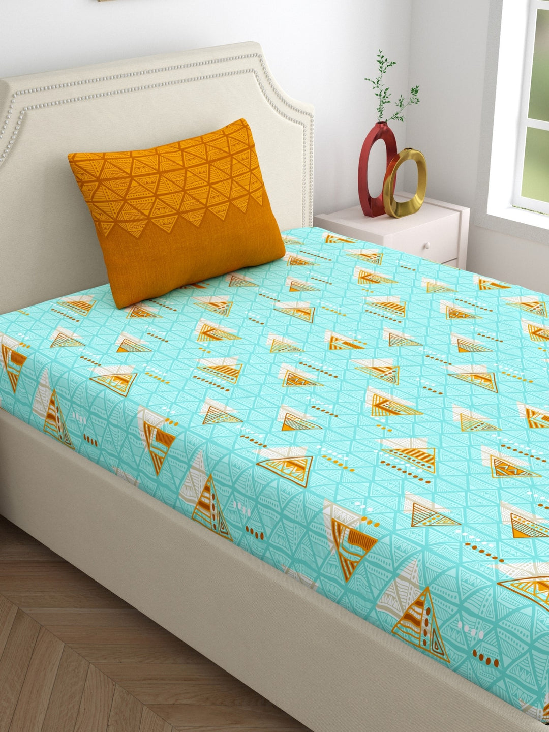 Home Ecstasy 100% Cotton Bedsheets | 140 TC | Sea Green