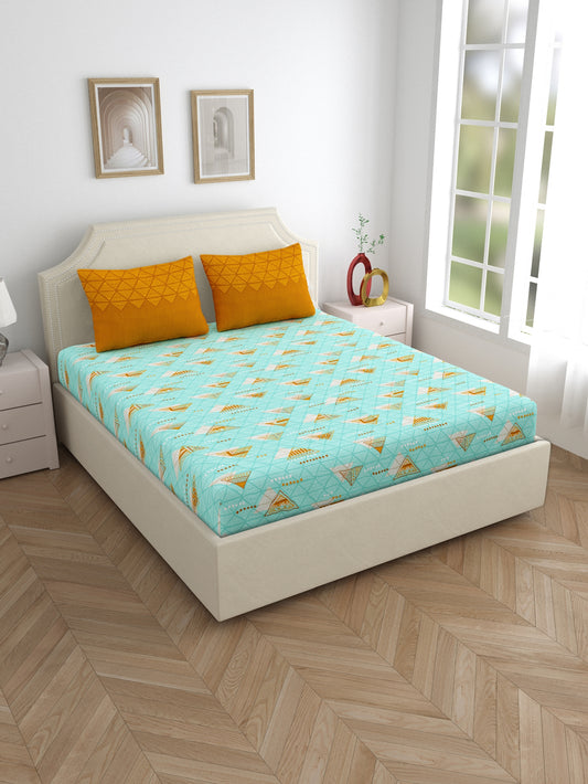 Home Ecstasy 100% Cotton Bedsheets | 140 TC | Sea Green