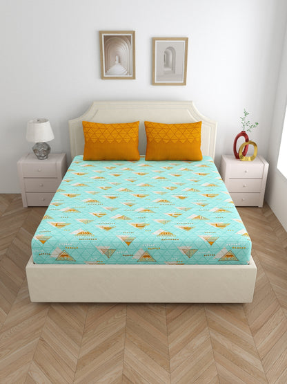 Home Ecstasy 100% Cotton Bedsheets | 140 TC | Sea Green