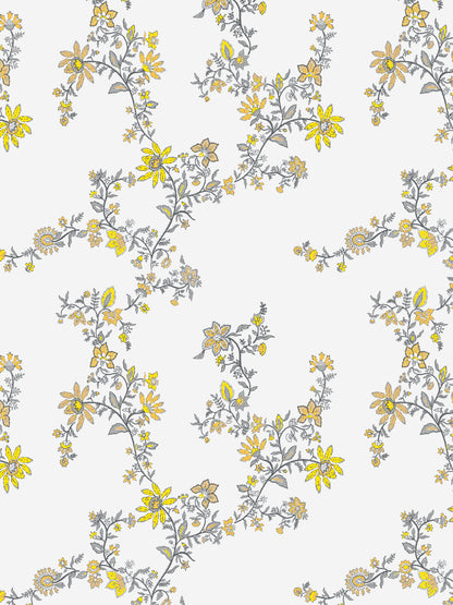 Home Ecstasy 100% Cotton Floral Bedsheets | 140 TC | Grey