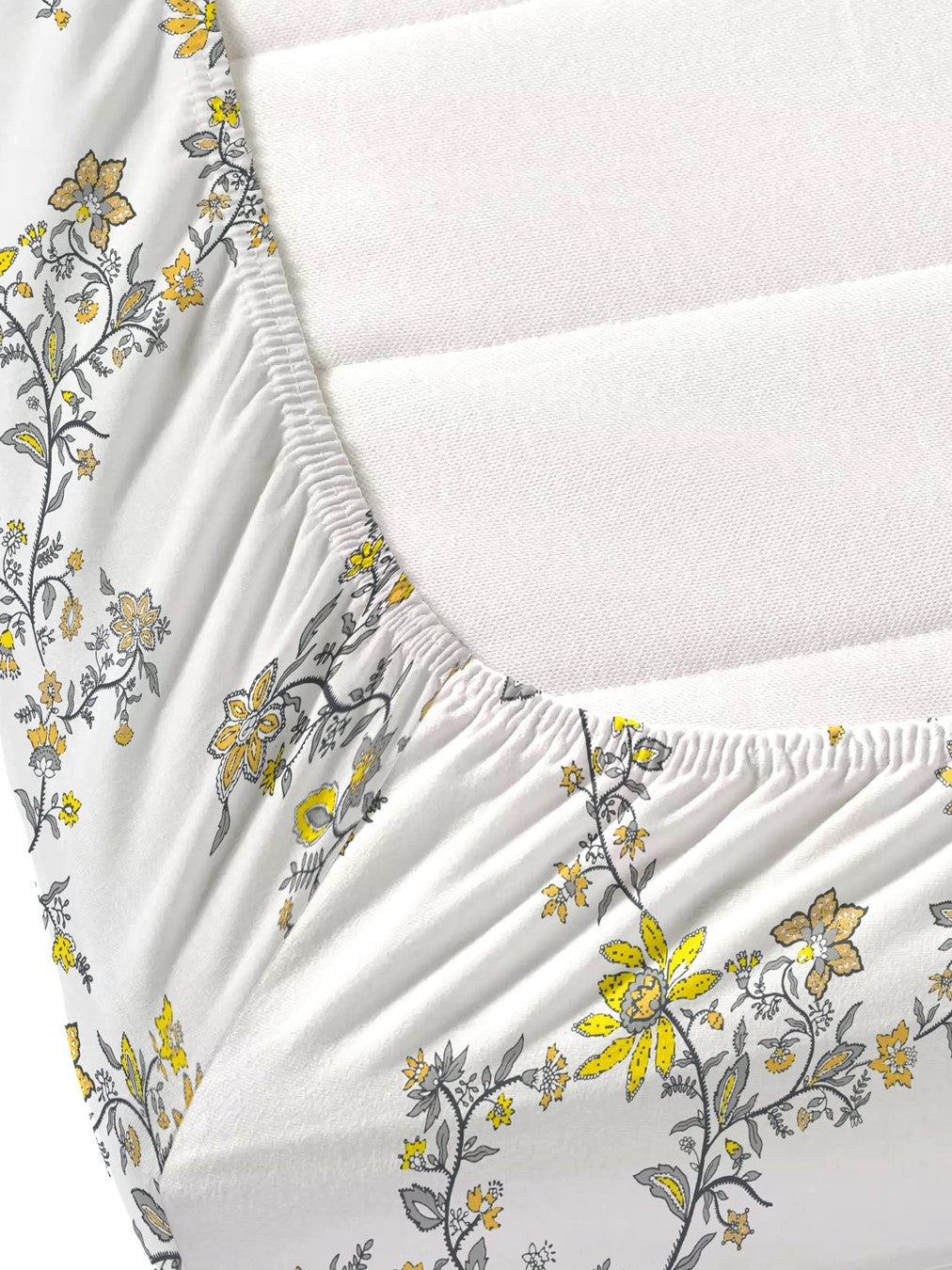 Home Ecstasy 100% Cotton Floral Bedsheets | 140 TC | Grey