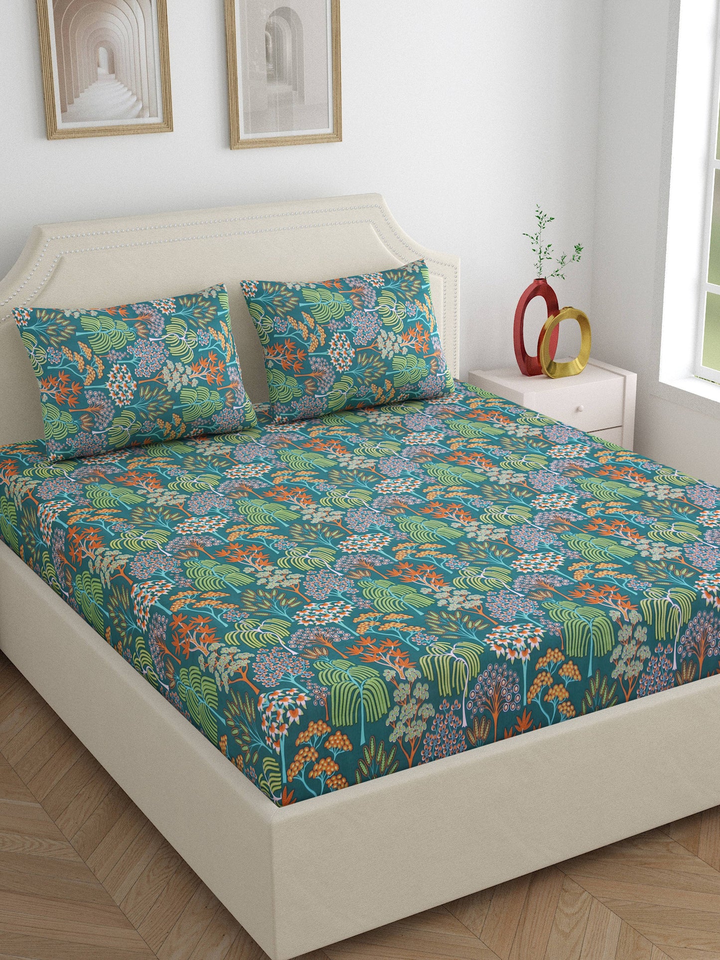 Dreamscape 100% Cotton Bedsheets | 140 TC | Multicolour