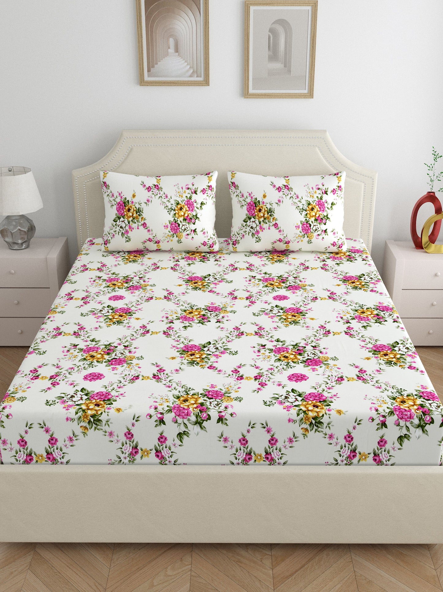 Dreamscape 100% Cotton Bedsheets | 140 TC | Purple