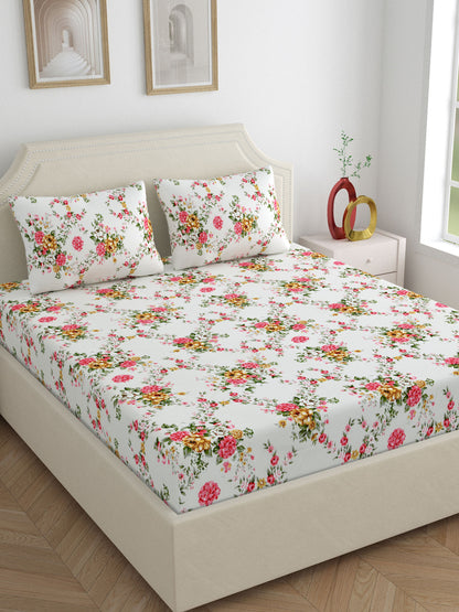 Dreamscape 100% Cotton Bedsheets | 140 TC | Pink