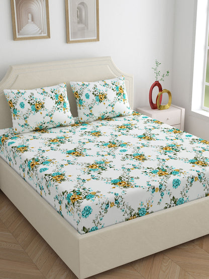 Dreamscape 100% Cotton Bedsheets | 140 TC | Teal