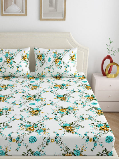 Dreamscape 100% Cotton Bedsheets | 140 TC | Teal