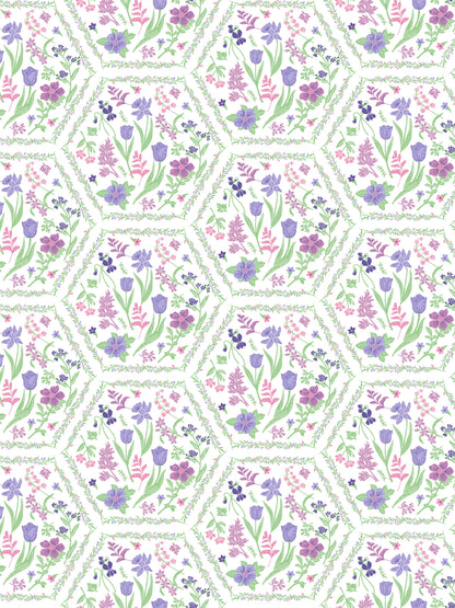 Dreamscape 100% Cotton Floral Bedsheet Set | 140 TC | Purple
