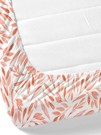 Dreamscape 100% Cotton Floral Bedsheet Set | 140 TC | Peach